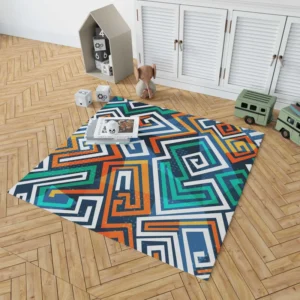 Maze-inspired Seamless Pattern Rug 1