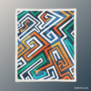 Maze-inspired Seamless Pattern Sherpa Fleece Blanket 1