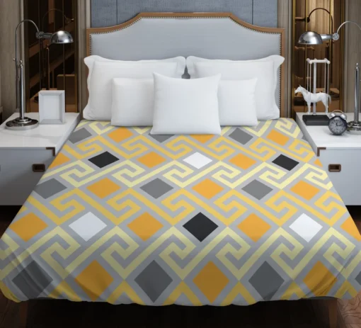 Meandrous Ikat Pattern Duvet Cover