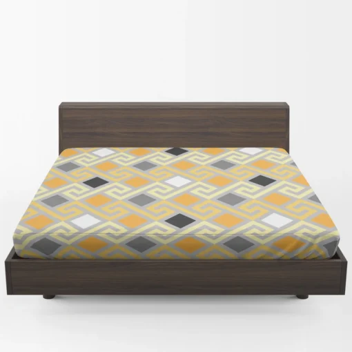 Meandrous Ikat Pattern Fitted Sheet 1