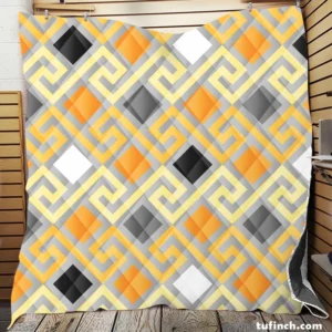 Meandrous Ikat Pattern Quilt Blanket