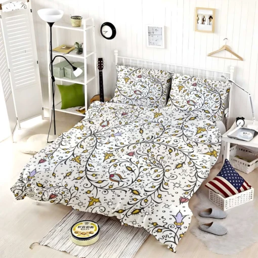 Medieval Wild Flowers Pattern Bedding Set