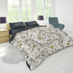 Medieval Wild Flowers Pattern Duvet Cover 1