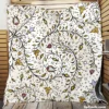 Medieval Wild Flowers Pattern Quilt Blanket