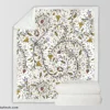 Medieval Wild Flowers Pattern Sherpa Fleece Blanket