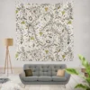 Medieval Wild Flowers Pattern Wall Tapestry