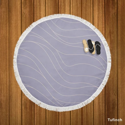 Melrose Abstract Wavy Design Round Beach Towel