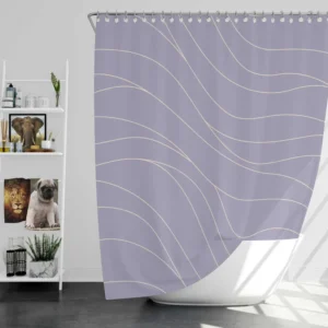 Melrose Abstract Wavy Design Shower Curtain