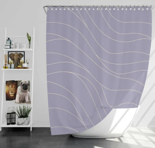 Melrose Abstract Wavy Design Shower Curtain