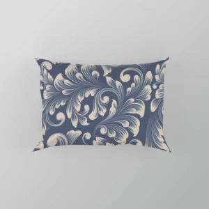 Metallic Blue Floral Damask Pillow Case