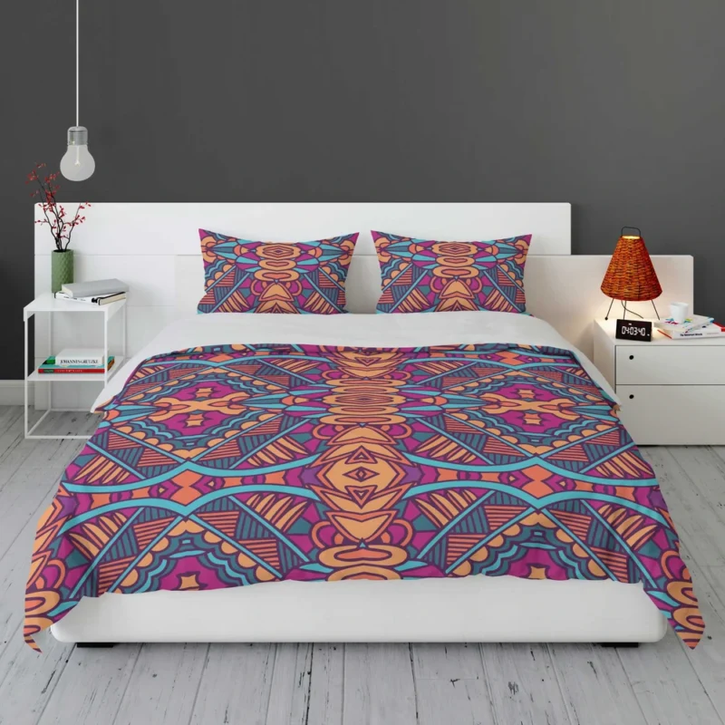 Mexican Psychedelic Tribal Design Bedding Set 1