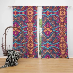 Mexican Psychedelic Tribal Design Curtain