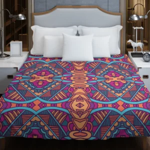 Mexican Psychedelic Tribal Design Duvet Cover