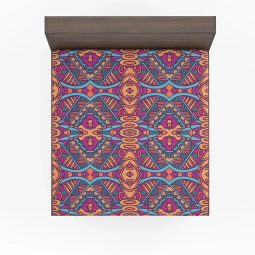 Mexican Psychedelic Tribal Design Fitted Sheet