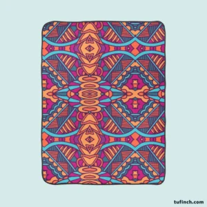 Mexican Psychedelic Tribal Design Fleece Blanket 1