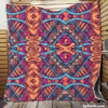 Mexican Psychedelic Tribal Design Quilt Blanket