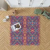 Mexican Psychedelic Tribal Design Rug