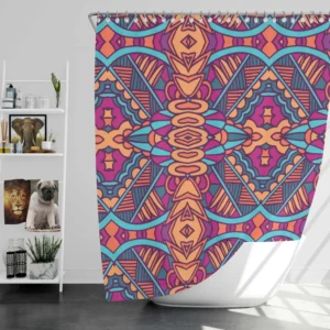 Mexican Psychedelic Tribal Design Shower Curtain