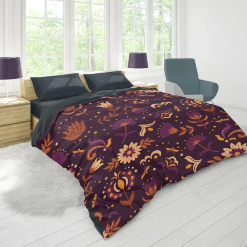 Mexican Slavic Folk Flower Pattern Duvet Cover 1