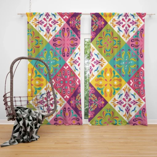 Mexican Talavera Attractive Colored Curtain