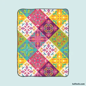 Mexican Talavera Attractive Colored Fleece Blanket 1