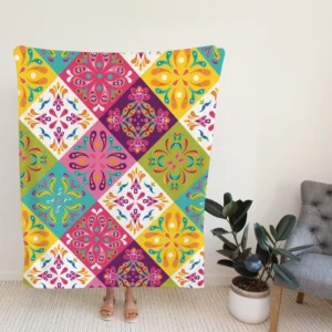 Mexican Talavera Attractive Colored Fleece Blanket