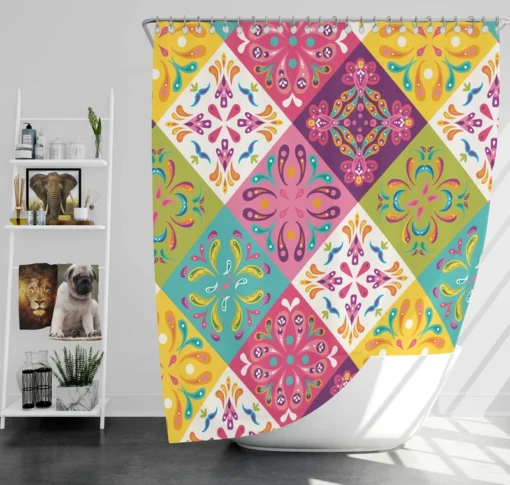 Mexican Talavera Attractive Colored Shower Curtain