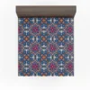 Mexican Talavera Blue Pink Design Fitted Sheet