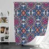 Mexican Talavera Blue Pink Design Shower Curtain