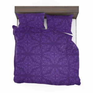 Midnight Purple Damask Design Bedding Set 2