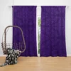 Midnight Purple Damask Design Curtain