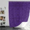 Midnight Purple Damask Design Shower Curtain