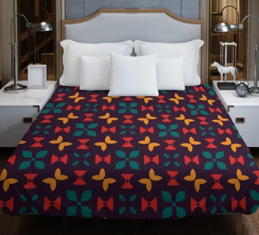 Mini Butterfly Style Aztec Tribal Design Duvet Cover