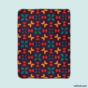 Mini Butterfly Style Aztec Tribal Design Fleece Blanket 1