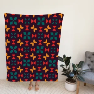 Mini Butterfly Style Aztec Tribal Design Fleece Blanket