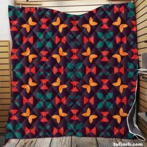 Mini Butterfly Style Aztec Tribal Design Quilt Blanket