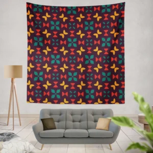 Mini Butterfly Style Aztec Tribal Design Wall Tapestry