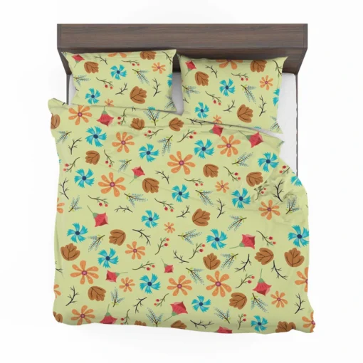 Mini Floral Leave Winter Season Pattern Bedding Set 2