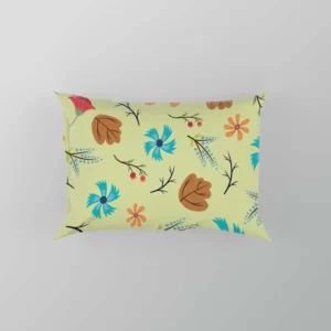 Mini Floral Leave Winter Season Pattern Pillow Case