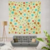 Mini Floral Leave Winter Season Pattern Wall Tapestry