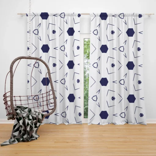 Mini Hexagon Abstract Pattern Curtain