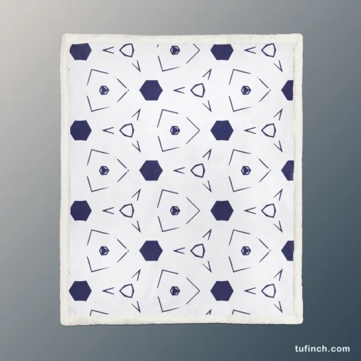 Mini Hexagon Abstract Pattern Sherpa Fleece Blanket 1