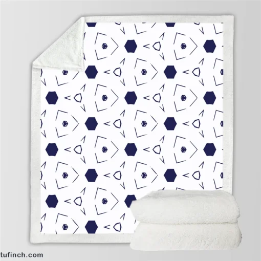 Mini Hexagon Abstract Pattern Sherpa Fleece Blanket