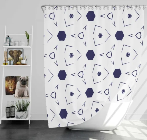 Mini Hexagon Abstract Pattern Shower Curtain