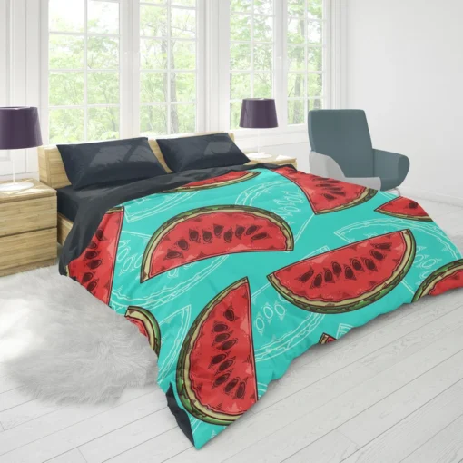 Mini Love Watermelon Sliced Duvet Cover 1