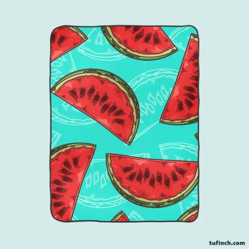 Mini Love Watermelon Sliced Fleece Blanket 1