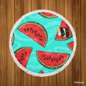 Mini Love Watermelon Sliced Round Beach Towel