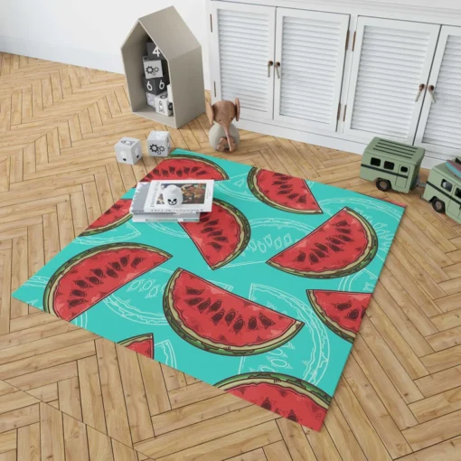 Mini Love Watermelon Sliced Rug 1