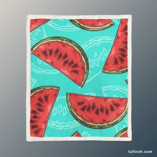 Mini Love Watermelon Sliced Sherpa Fleece Blanket 1