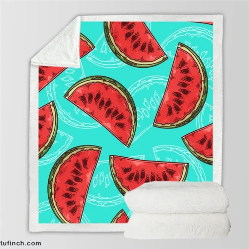 Mini Love Watermelon Sliced Sherpa Fleece Blanket